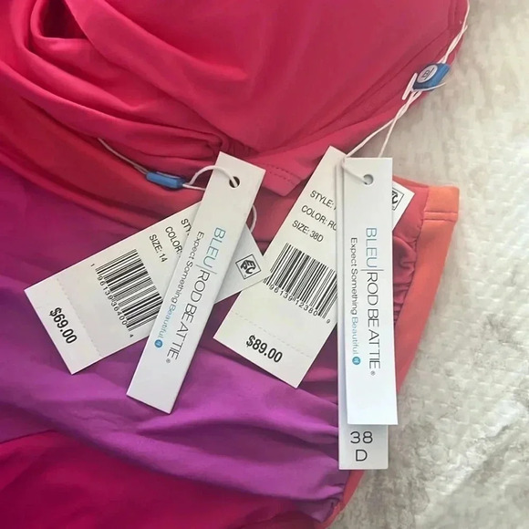 BLEU ROD BEATTIE KORE UNDERWIRE CROSS BACK BIKINI TOP AND BIKINI BOTTOM - Picture 9 of 10